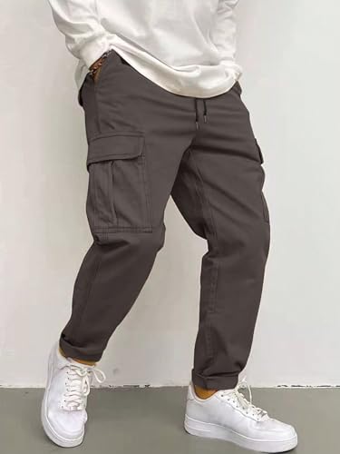 Image of Leriya Fashion Men's Cargo Pants | 4 Pocket Cotton Cargo Joggers for Men | Loose Fit Stylish Pant with Pockets | Casual Baggy Trousers & Streetwear Lower