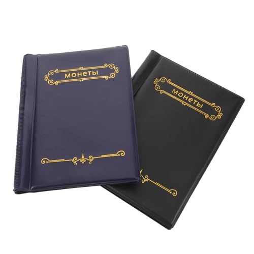 FIXOSHEE Álbum Organizador para Coleccionar Monedas 2 Unidades PVC Resistente 120 Bolsillos Transparentes para Monedas de 28 MM Adecuado para Coleccionistas y Almacenamiento Seguro