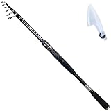 【TACKLAND】 高コスパ ガイド固定 振出式カーボンロッド S180M S210M S240M S270M スピニングロッド テレスコロッド コンパクトロッド トラベルロッド 竿袋付き (S270M/8.9ft)