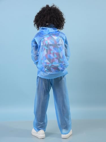 Image of Dollar Kids Waterproof PVC Raincoat Jacket & Pant Set | Zipper & Button Closure | Adjustable Hood & Pocket | Lightweight Full Body Rainwear Suit for Boys & Girls