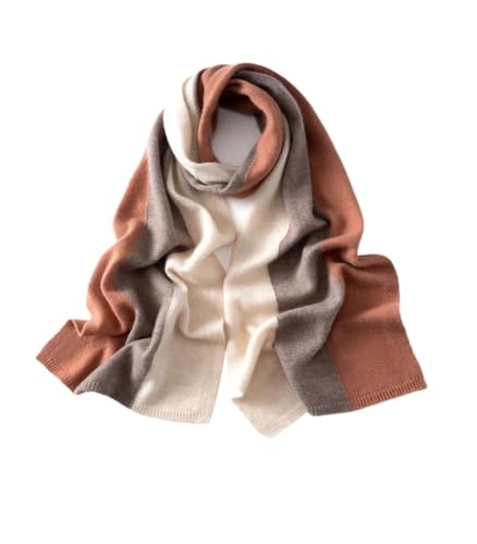Écharpe laine cachemire femme petite étole d'hiver patchwork 180x35