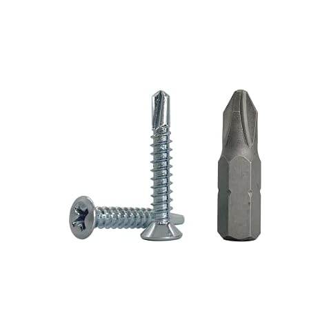 (Pack of 1000 pcs) DIN 7504 P Zinc Plated Steel 3.9 x 25 mm Screws, Self-Drilling Sheet Metal Screw, (PH) Phillips Countersunk Head, Self Tapping (1000, 3.9 x 25 mm) Cover