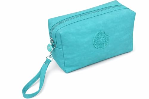 Estojo Escolar Grande Organizador em Nylon com Alça – Porta Lápis e Canetas Resistente, Estojo Multifuncional para Escola, Faculdade, Escritório e Viagem (Verde)