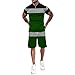 Tuta Uomo Completa Estiva 2 Pezzi Polo Manica Corta + Pantaloncino in Cotone Casual Sportivo Leggero Tuta da Ginnastica Uomo T-Shirt Estiva Tuta Intera per Uomo