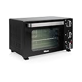 Tristar Mini-Backofen 20 L, 1300 W, Ober- und Unterhitze, Einstellbarer Thermostat, 60-Minuten-Timer, Doppelglastür, Backblech und Grillrost, OV-3650