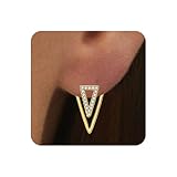 BIZK Gold Earrings for Women Trendy 14K Plated Lightweight Hypoallergenic Dangle Earring Gold Statement Earrings Fashion Jewelry for Women (Triangle)