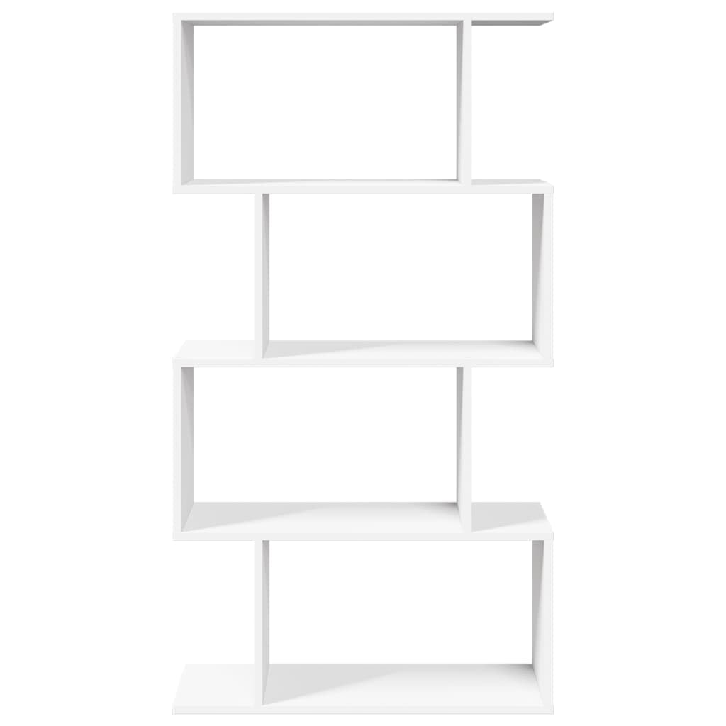 Scaffale divisorio a 4 ripiani, in legno, 70 x 24 x 129 cm, colore: bianco