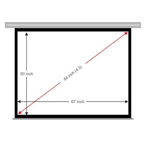 Image of Tonzo 100 Inch Motorized Projector Screen with Remote Control, 4:3 Aspect Ratio, Matte White High Gain Fabric, 4K Support for Home Theater, Office, Classroom & Presentations (7ft Width * 5ft Height)