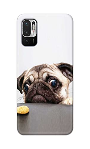 Image of PRINTFIDAA� Printed Hard Back Cover Case for Mi Redmi Note 10T 5G | Mi Redmi Note 10 5G Back Cover (Pug Dog) -2808