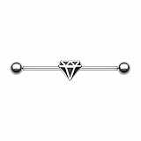 Black Diamond 316L Surgical Steel WildKlass Industrial Barbell