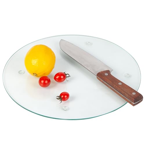 Tabla de corte redonda de vidrio templado 11.8 pulg miniatura 1