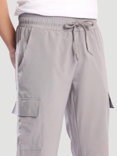 Image of BENE KLEED Men's Solid Polyester Cargo Trousers | Classic Style | Full Length | Straight Fit