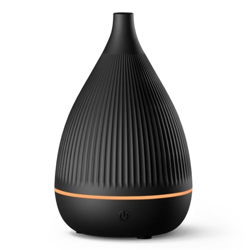 Ultrasonic Essential Oil Diffuser Home Fragrance Aroma Diffuser with Auto Shut-Off Color Change Night Light & Ultra-Quiet Operation BPA-Free Portable Aromatherapy Humidifier for Home (Black)