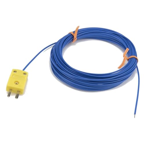 Sensor de temperatura del termopar tipo K con cabezal de conexión y cable PTFE de 10 metros 4