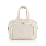 5 en 1 Neceser de Viaje, 32,5x15x21,5cm, Neceser Maquillaje Organizador Grande con 2 Compartimentos Verticales, Bolsillo Artículos Húmedos y Cepillos, Bolsa Viaje Mujer Hombre Camping Gimnasio