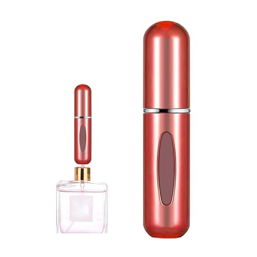 Image of Portable Mini Perfume Atomizer Bottle, 5ml /0.17oz Refillable Spray, Scent Pump Case, Travel Atomizer (Glossy Red)