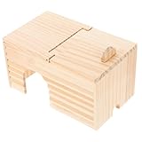 Toyvian Hamsterhaus Aus Holz Natürliche Haustierunterkunft Gemütliches Schlafzimmer Für Hamster Holz-Graffiti-bastelarbeit Als Rückzugsort Und Spielplatz