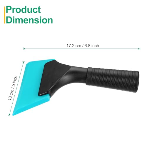 Image of uxcell 2Pcs 5 Inch Shower Squeegee for Glass Doors, All-Purpose Bath Squeegee with Handle for Bathroom Window Mirror Car Glass, Light Blue