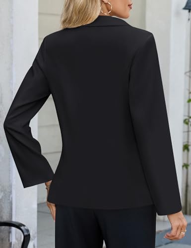 Genhoo Women's Long Sleeve Blazer Full Print Lining Open Front Business Casual Suit Jackets with Pockets3