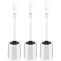 Toilet Brush and Holder Set, 3 Pack Long Handle Non-Slip Grip Toilet Bowl Brush?, Hard Toilet Brush, Deep Cleaning for Bathroom Toilets, Easy to Assemble White ?