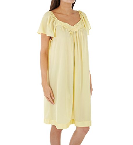 Exquisite Form womens Exquisite Form Sleepwear Short Flutter Sleeve Nightgown, Daffodil, XX-Large US