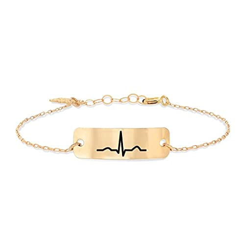 meydalleMeydalle Heartbeat Delicate 24K Gold Plated Bracelet, Romantic Chain Bracelet, Unique Gift Bracelet