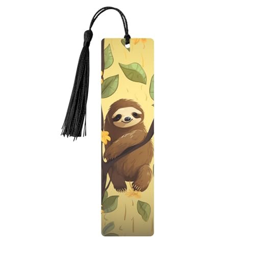 メタルブックマーク メンズ レディース キュート 漫画 ナマケモノ ブックマーカー ユニークなハンドメイド ブックマーク タッセルペンダント付き クラフトメタルブックマーク 教師用 誕生日プレゼント