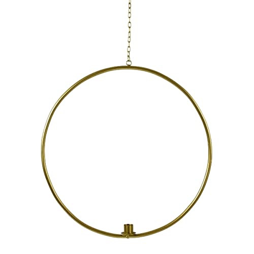 Werner Voss Metallring z. Hängen mit Stabkerzenhalter Gold D36cm Deko Ring Cover