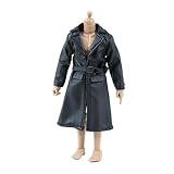 1/12 Scale Action Figure Clothes,Long Leather Jacket for 6 inch Action Figures,1/12 Scale Action Figures,1:12 Scale Miniature Coat. (6
