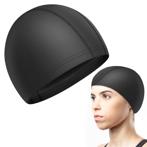 Gorro de Natación para Cabeza Grande, Gorro de Natación de Poliuretano de Gran Tamaño Gorro de Baño Impermeable, Diseño Elástico y Cómodo, Resistente al Agua y al Cloro