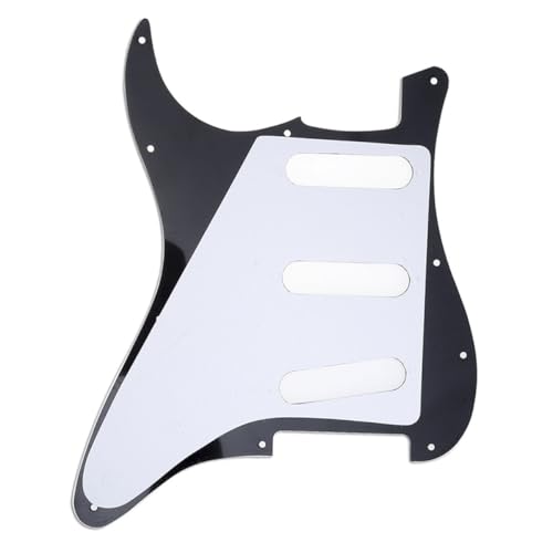 Image of Musiclily SSS 11 Hole Strat Guitar Pickguard for Fender USA /Mexican Made Standard Stratocaster Modern Style, 1Ply Matte Black