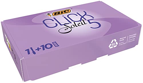 BIC Razors Click 5 Soleil Rasoir Femme 5 Lames, Tête Pivotante et Bande Lubrifiante avec Recharges - Coffret de 1+10 Cover