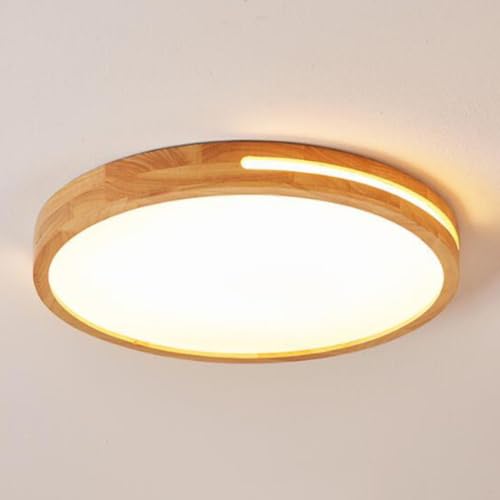 Plafonnier LED en bois chic et plafonnier rond haut de gamme