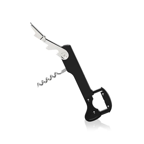 True Recoil Waiters Corkscrew Wine Opener, Durable Stainless Steel with Built-in Bottle Opener and 4-Wheel Foil Cutter for Bartenders, Home Bar, Kitchen, Outdoor Party, Gifts for Wine Lovers, Set of 1 by TRUE - Used condition - Image 4
