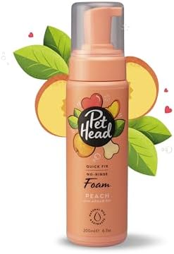 Pet Head Quick Fix Dog Grooming Foam | Peach Scent | No Rinse Dog...
