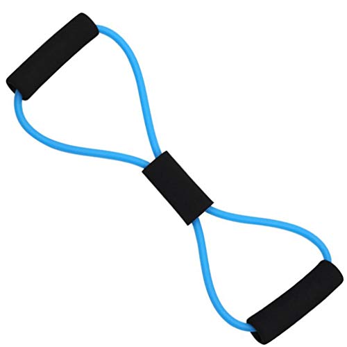 8-Shaped Exercise Resistance Band, 2 Pcs Fitness Pull Rope Yoga Strap Arm Pull Up Strength Training Resistance Band, Muscle Sculpt Leg Stretcher Home Fitness Equipment for Full Body Workout (blue)