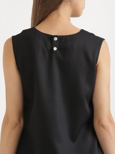 Image of SAADAA V-Neck Tops for Women| Viscose Fabric | Sleeveless Design | Relaxed Fit for Everyday Comfort | Office & Casual Wear