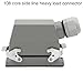 Rectangular Heavy Duty Connector HDC-HD-108 Core Pins Waterproof Industrial Machine Tool Socket 10A 250V(Lateral line)