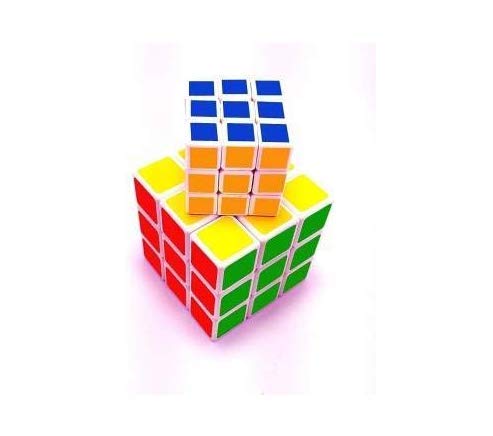 EWITH_Sticker Less Bright Magic Plastic Cube Cubing (Multicolor, 3X3X3) - 2 Pieces
