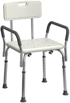MEDLINE Shower Chair Bath Seat with Padded Armrests and Back, Great for Bathtubs, Supports up to 350 lbs