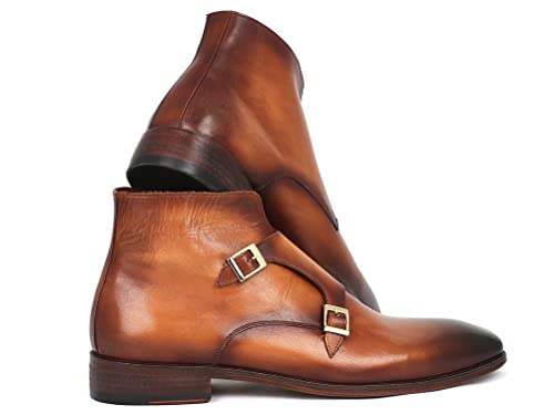 Bottes monkstrap marron Paul Parkman en cuir artisanal d'exception