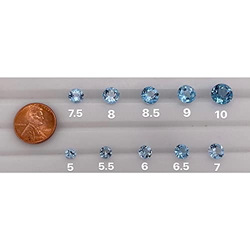 Instagem Sky Blue Topaz - Round Cut - AAA from 3mm - 10mm3