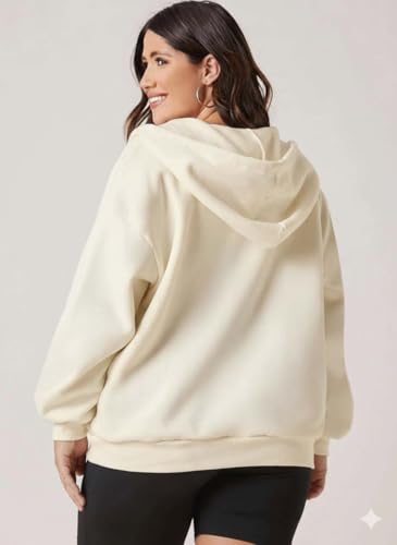 Image of KOTTY Women Plus Size Hooded Sweatshirt for Winter|Full Sleeve Casual Hoodie for Comfortable Silhouette and Soft Inner Lining
