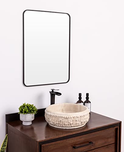 Natural Stone Vessel Bathroom Sink - Round Chiseled Travertine - Above Counter Basin #TOP1