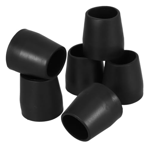 SOLUSTRE 6pcs Non-Slip Mat Heavy Duty Walking Cane Walking Accessories Trekking Pole Replacement Tip Protectors Walking Pole Ends Cane Accessories Trekking Pole Foot Covers Black Rubber