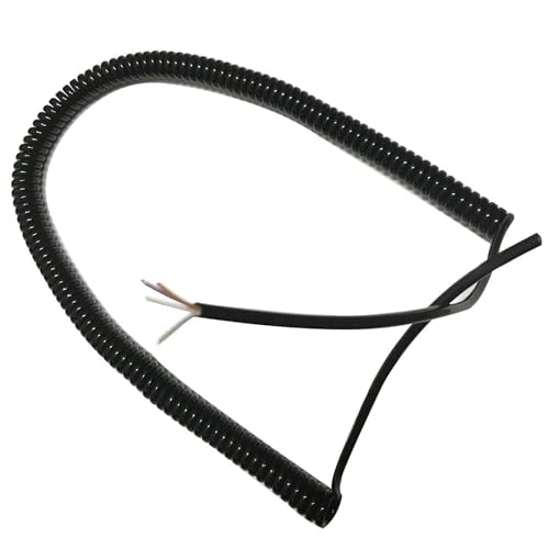 GuidNaurys Cable eléctrico extensible de 4 núcleos, espiral negro, cuadrado de 0,2 mm, alambre elástico expandible Cable retráctil(Stretch 1 meter)