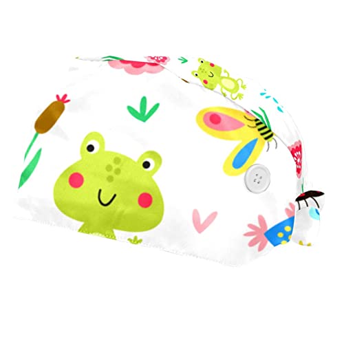 Chapeaux bouffants ajustables en lot de 2 avec bandeau anti-transpiration