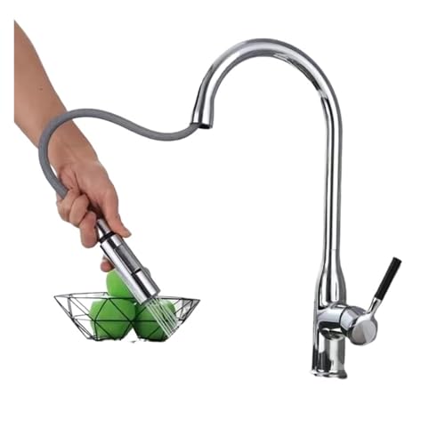 Robinet de cuisine mitigeur noir 2 en 1 blanc G1/2 flexible