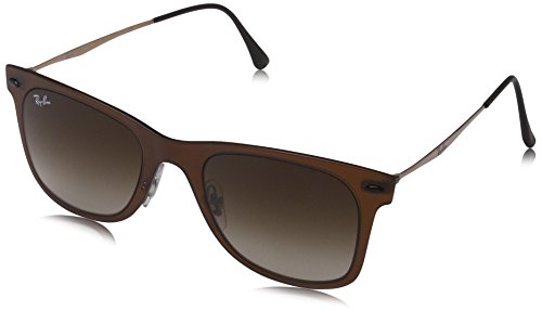 Óculos de sol Ray-Ban RB4210 Wayfare Light Ray Square, fosco, Matte Dark Brown/Gradient Brown, 50 mm