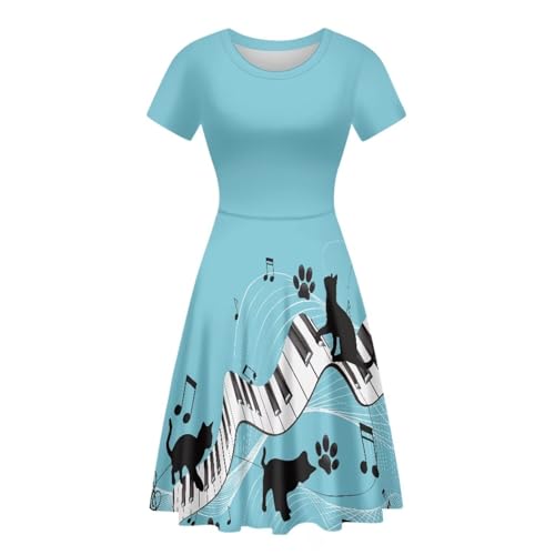 Image of Biyejit Women's Summer Casual Short Sleeve T-Shirt Swing Dress Crew Neck Plus Size S-4XL